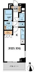 レジデンス白金コローレ ワンルームの間取図画像