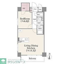 フェールメゾン菊川 1LDKの間取図画像