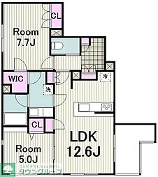 ファボリ恵比寿 2LDKの間取図画像