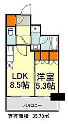 パークアクシス豊洲キャナル 1LDKの間取図画像