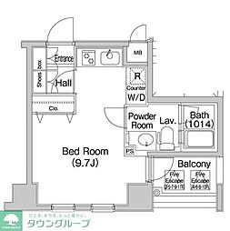 コンフォリア愛宕 ワンルームの間取図画像