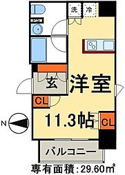 パークアクシス日本橋本町 ワンルームの間取図画像