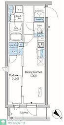 品川区旗の台5丁目マンション 1DKの間取図画像