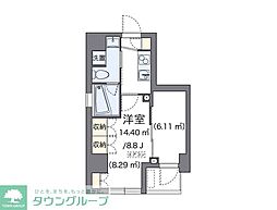 LOVIE銀座東 1Kの間取図画像