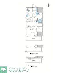 スタイリオ蒲田WEST 1LDKの間取図画像