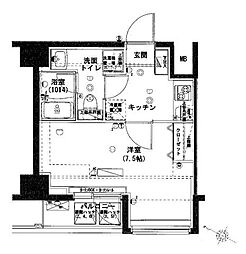 ハーモニーレジデンス田町 1Kの間取図画像