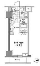 パークハビオ新橋 ワンルームの間取図画像
