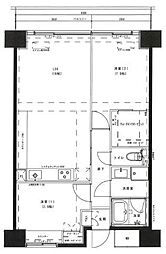 レジディア芝浦 2LDKの間取図画像