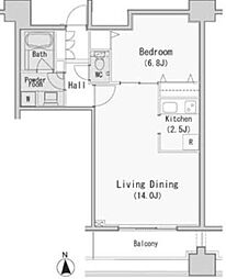 レジディア西麻布 1LDKの間取図画像
