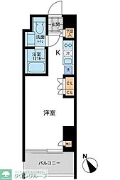 Aden五反田 ワンルームの間取図画像