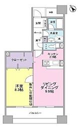 UR都市機構アーバンライフ月島駅前イースト 1LDKの間取図画像