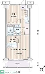 エスティメゾン豊洲レジデンスE棟 1LDKの間取図画像