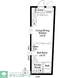 品川区荏原6丁目マンション 1LDKの間取図画像