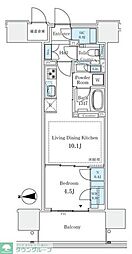 グランシテイタワー月島 1LDKの間取図画像