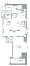 ザ・パークハビオ日本橋箱崎町 1LDKの間取図画像