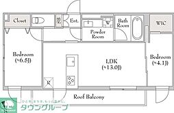 品川区南大井3丁目マンション 2LDKの間取図画像