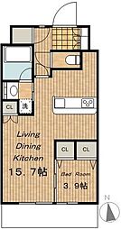ParkCube東品川 1LDKの間取図画像