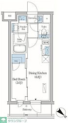 品川区旗の台5丁目マンション 1DKの間取図画像