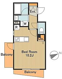 RESIDIA大井町2 ワンルームの間取図画像