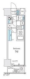 RESIDIA大手町北 1Kの間取図画像