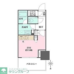 大崎ステーションレジデンス ワンルームの間取図画像