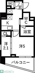 GRAN PASEO蒲田III 1DKの間取図画像