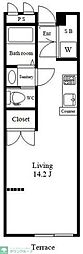 神宮前めぞぴあのK&A ワンルームの間取図画像