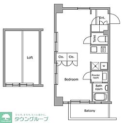 レジディア代々木2 ワンルームの間取図画像