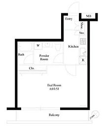 Paseo中目黒 1Kの間取図画像