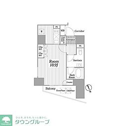 コートヒルズ広尾南 1Kの間取図画像