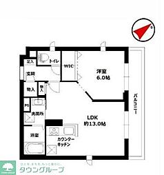 LUSSO 1LDKの間取図画像