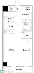 オープンレジデンシア新宿ザ・ハウス 1LDKの間取図画像