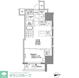ザ・パークハビオSOHO新宿御苑 1LDKの間取図画像