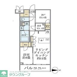 目黒区緑が丘1丁目マンション 2LDKの間取図画像