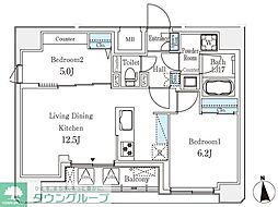 文京区湯島3丁目マンション 2LDKの間取図画像