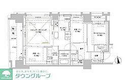 パークスフイア牛込神楽坂 2SLDKの間取図画像