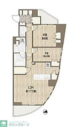 プラウド渋谷東 2LDKの間取図画像