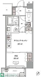 SK90門前仲町 1DKの間取図画像