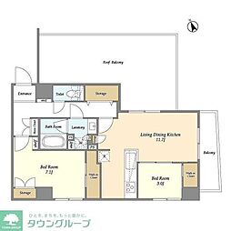 AZURETERRACE門前仲町 2LDKの間取図画像