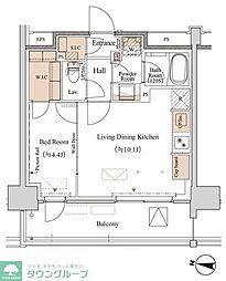 ブランシエスタ木場 1LDKの間取図画像