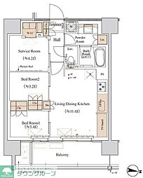 ブランシエスタ木場 2SLDKの間取図画像