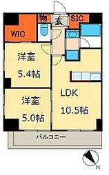 RESIDIA日本橋馬喰町2 2LDKの間取図画像