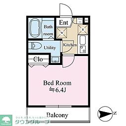 TERRACE戸越公園 1Kの間取図画像