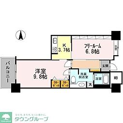 品川シーサイドビュータワー1 2Kの間取図画像