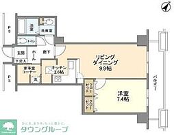 トルナーレ日本橋浜町トルナーレタワー 1LDKの間取図画像