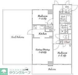 ミリアレジデンス大岡山 2LDKの間取図画像