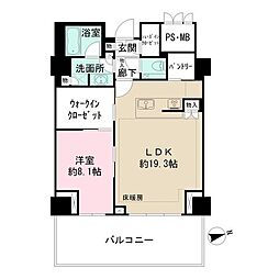 コモレ四谷ザ・レジデンス四谷ガーデン 1LDKの間取図画像