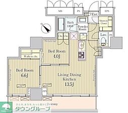 パークアクシス御茶ノ水 2LDKの間取図画像