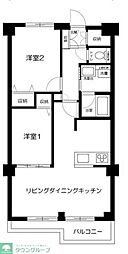 マンション雅叙苑5号館 2LDKの間取図画像