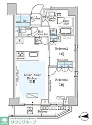 PARKAXIS三番町 2LDKの間取図画像